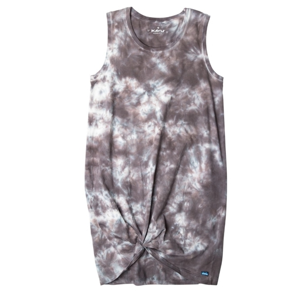 Kavu Brown Tie-Dye Knot Hem Dress